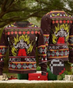 SSJ2 Goku Over 9000 Power Ugly Xmas Sweater