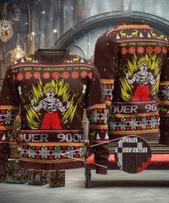 SSJ2 Goku Over 9000 Power Ugly Xmas Sweater