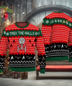 ST Trek The Halls Ugly Christmas Sweater, Funniest Ugly Christmas Sweater