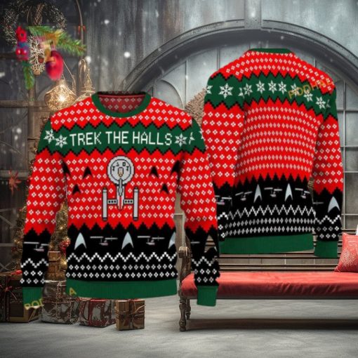 ST Trek The Halls Ugly Christmas Sweater, Funniest Ugly Christmas Sweater