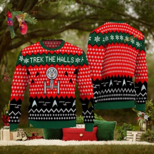 ST Trek The Halls Ugly Christmas Sweater, Funniest Ugly Christmas Sweater