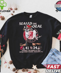 Saban Field 2024 The Deal 41 34 Bryant Denny Stadium Alabama Crimson Tide Signature Shirt