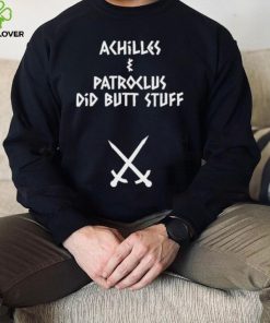Sacha coward wearing achilles and patroclus did butt stuff shirt