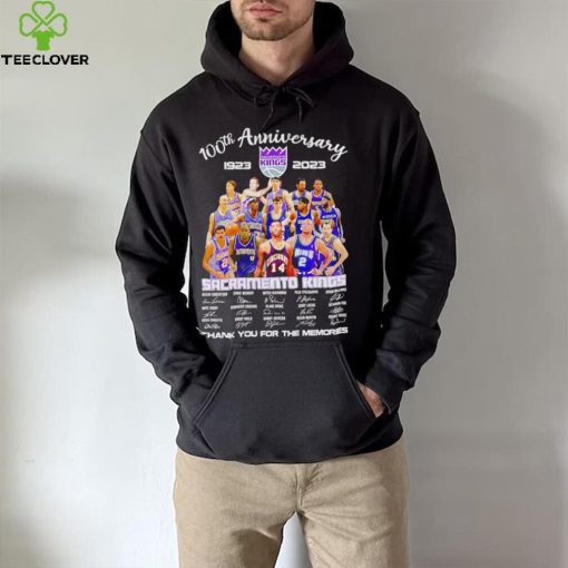 Sacramento Kings 100th anniversary 1923 2023 thank you for the memories signatures hoodie, sweater, longsleeve, shirt v-neck, t-shirt