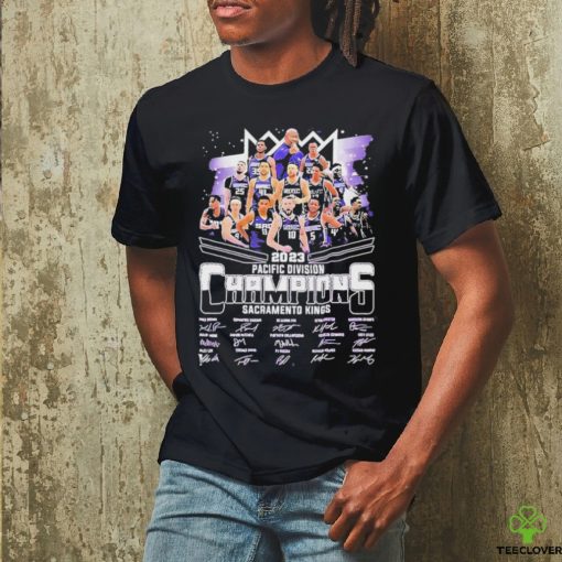 Sacramento Kings Team 2023 Pacific Division Champions Signatures Shirt