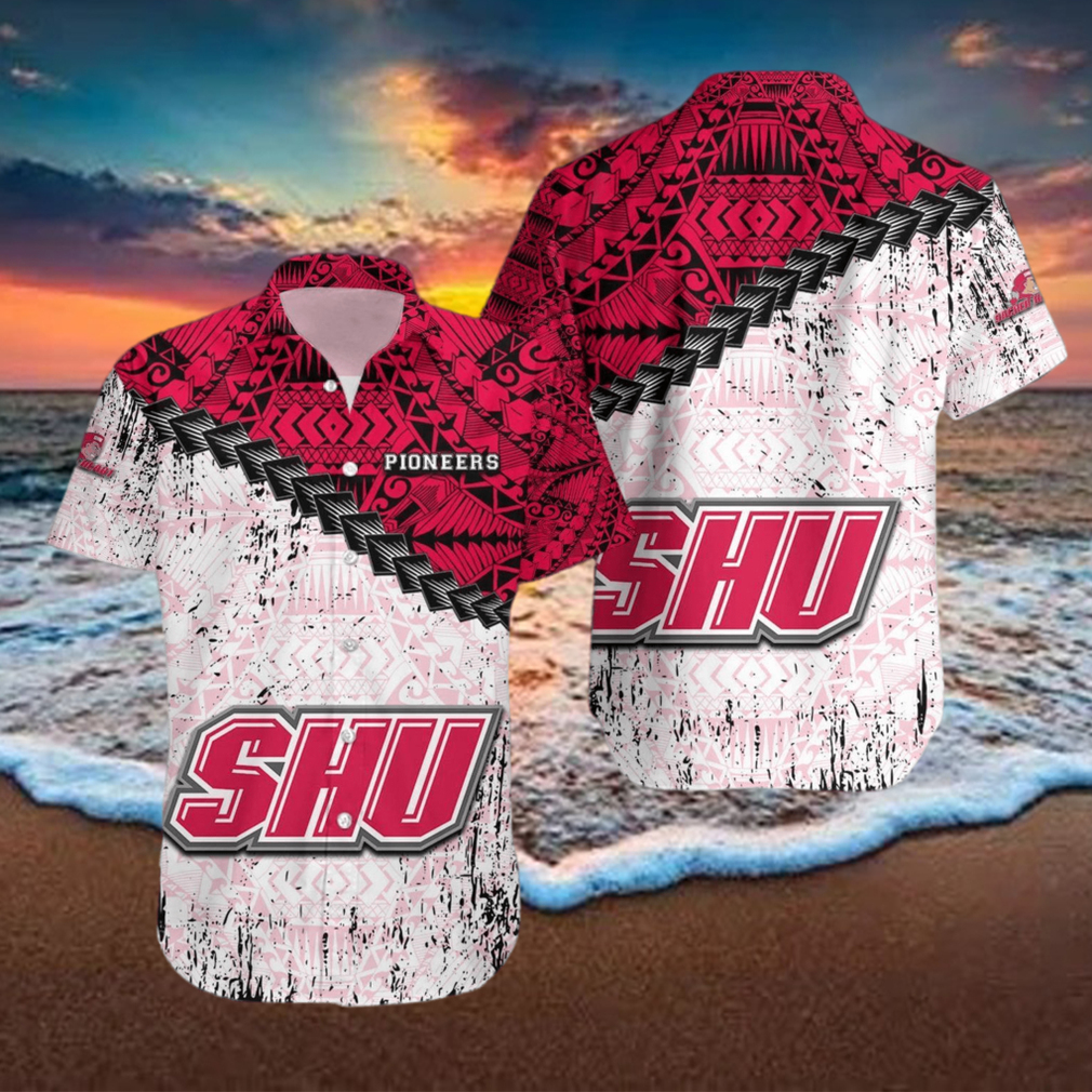 Sacred Heart Pioneers 3D Hawaiian Shirt Grunge Polynesian TattooNCAA Summer Beach For Fans Gift Sacred Heart Pioneers 3D Hawaiian Shirt Grunge Polynesian TattooNCAA Summer Beach For Fans Gift