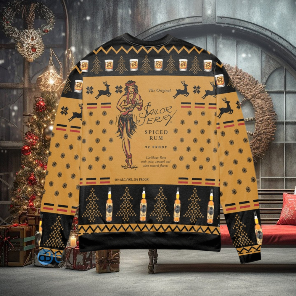 Sailor Jerry Spiced Rum Snowflake and Reindeer Ugly Christmas Sweater Christmas Gift For Men And Women Sailor Jerry Spiced Rum Snowflake and Reindeer Ugly Christmas Sweater Christmas Gift For Men And Women