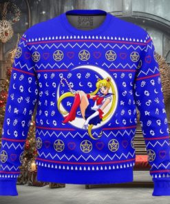 Sailor Moon Sitting On Moon – Sailor Moon Ugly Christmas Sweater
