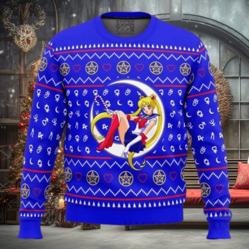 Sailor Moon Sitting On Moon – Sailor Moon Ugly Christmas Sweater
