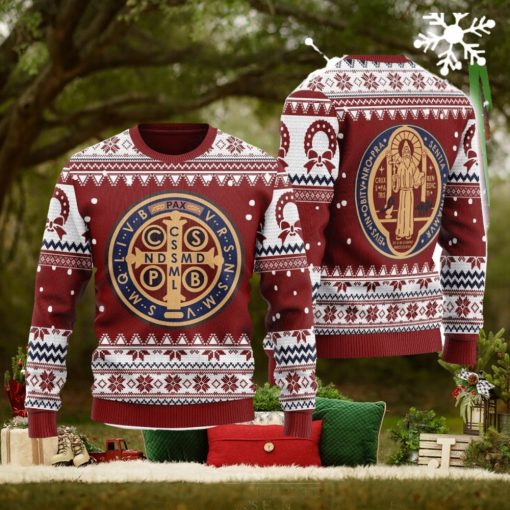 Saint Benedict Medal Ugly Christmas Sweater Christmas Gifts Unisex