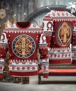 Saint Benedict Medal Ugly Christmas Sweater Christmas Gifts Unisex