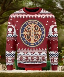 Saint Benedict Medal Ugly Christmas Sweater Impressive Gift For Men And Women