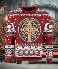 Saint Benedict Medal Ugly Christmas Sweater Impressive Gift For Men And Women