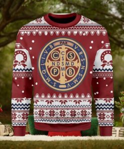Saint Benedict Medal Ugly Christmas Sweater