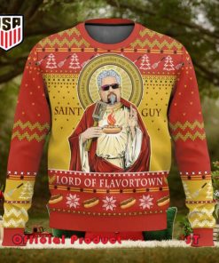 Saint Guy Guy Fieri Lord Off Flavortown Ugly Christmas Sweater