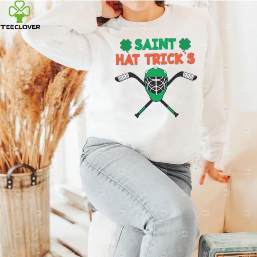 Saint Hat Tricks Happy St Patricks Day Hockey Player Gift T Shirt