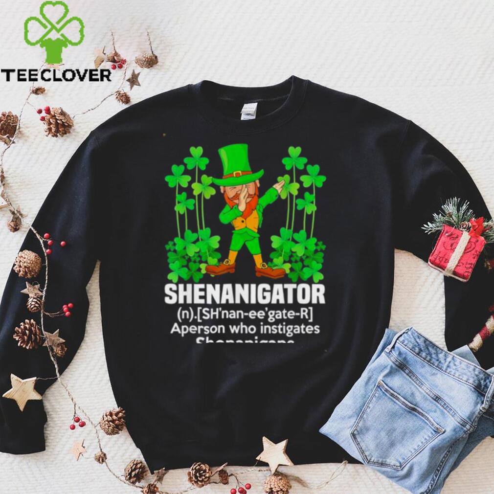 Saint Patrick Day Shenanigator Definition Dab Leprechaun shirt