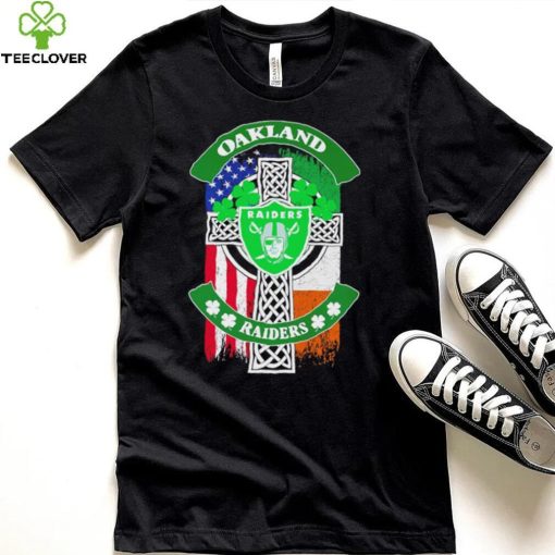 Saint Patrick’s day shamrock Oakland Raiders flag logo shirt