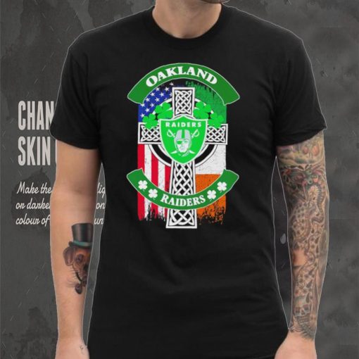 Saint Patrick’s day shamrock Oakland Raiders flag logo shirt