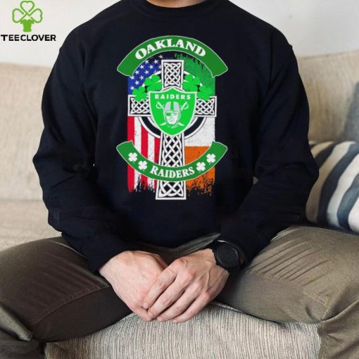 Saint Patrick’s day shamrock Oakland Raiders flag logo shirt