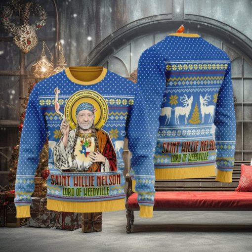 Saint Willie Nelson Unisex Ugly Christmas Sweater For Men And Women