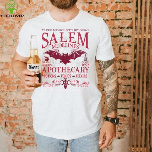 Salem Apothecary Herbalist Witch Wiccan Halloween Burgundy T Shirt
