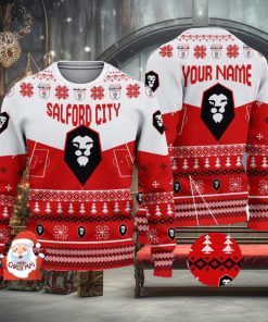 Salford City 3D Ugly Christmas Sweater Christmas Holiday Gift Custom Name For Men And Women