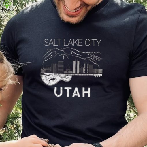 Salt Lake City Souvenir Men Utah Gift Music Guitar T Shirt