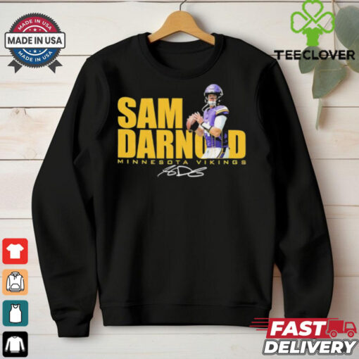 Sam Darnold No. 14 Minnesota Vikings signature hoodie, sweater, longsleeve, shirt v-neck, t-shirt