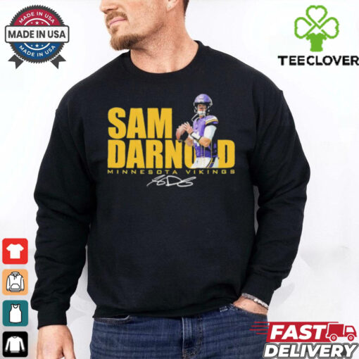 Sam Darnold No. 14 Minnesota Vikings signature hoodie, sweater, longsleeve, shirt v-neck, t-shirt