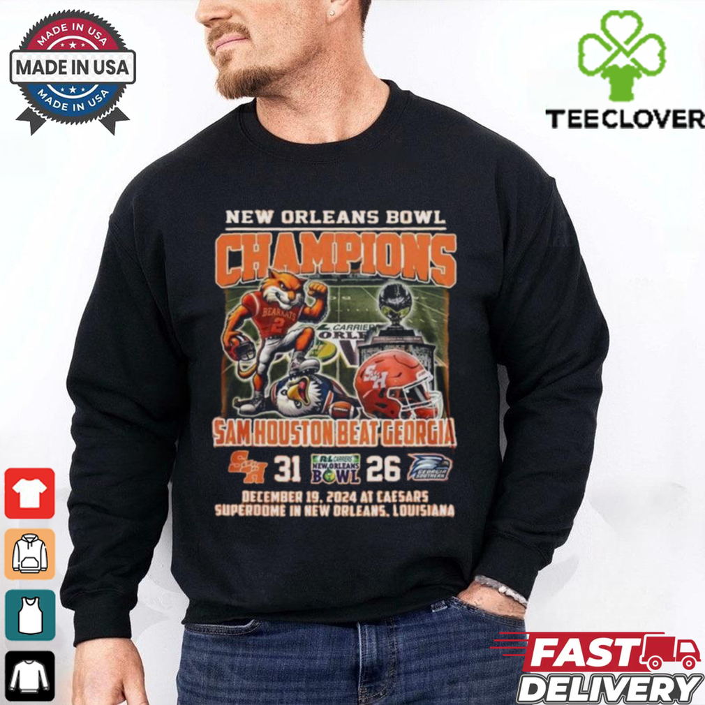 Sam Houston Bearcats New Orleans Bowl Beat Georgia 2024 Mascot 2D Shirt Sam Houston Bearcats New Orleans Bowl Beat Georgia 2024 Mascot 2D Shirt