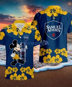 Samuel Adams Funny Mickey Mouse Hibicus Flower Hawaiian Shirt