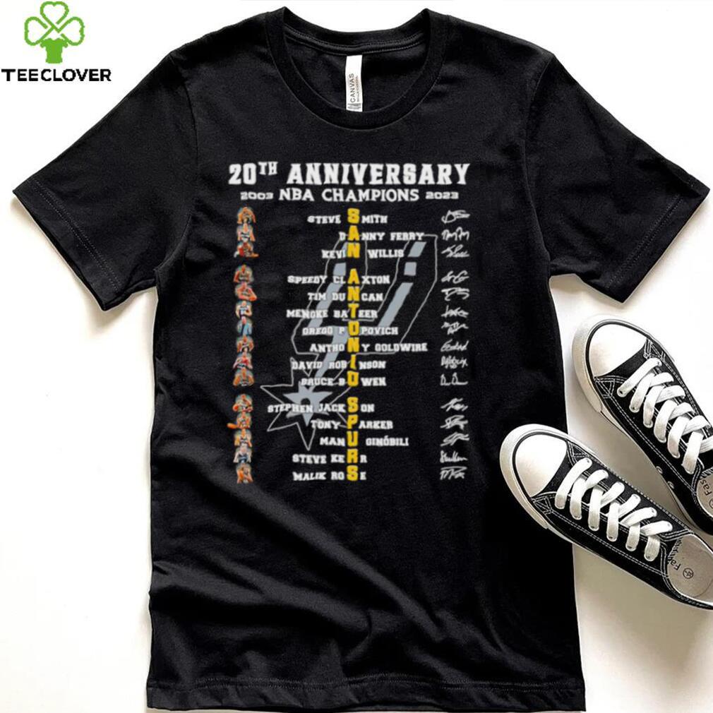 San Antonio Spurs 20th anniversary 2003 2023 NBA Champions signatures shirt