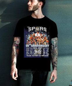 San Antonio Spurs 50th Anniversary 1973 2024 thank you for the memories signatures shirt