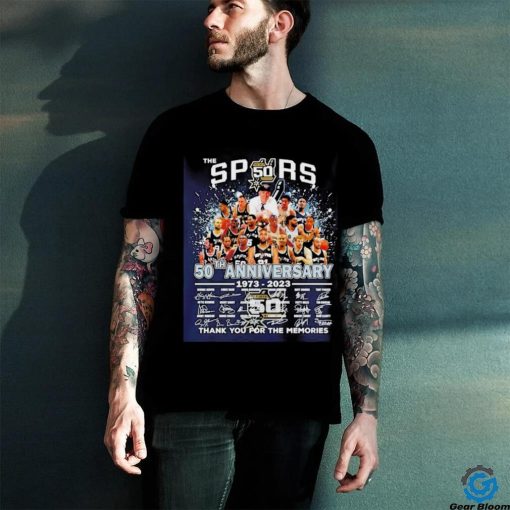 San Antonio Spurs 50th Anniversary 1973 2024 thank you for the memories signatures shirt