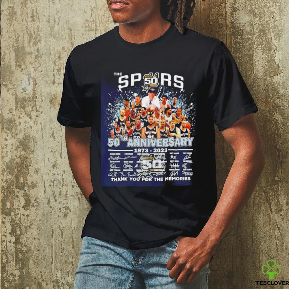 San Antonio Spurs 50th Anniversary 1973 2024 thank you for the memories signatures shirt San Antonio Spurs 50th Anniversary 1973 2024 thank you for the memories signatures shirt