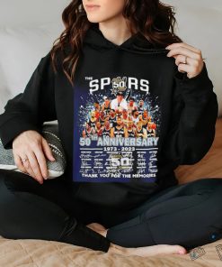 San Antonio Spurs 50th Anniversary 1973 2024 thank you for the memories signatures shirt