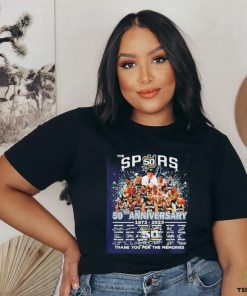 San Antonio Spurs 50th Anniversary 1973 2024 thank you for the memories signatures shirt
