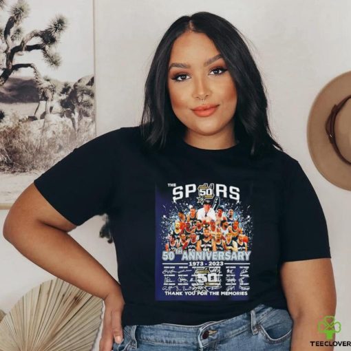 San Antonio Spurs 50th Anniversary 1973 2024 thank you for the memories signatures shirt