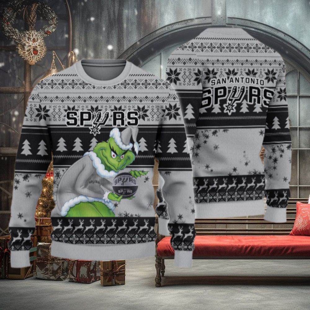 San Antonio Spurs Grinch Christmas Ugly Sweater San Antonio Spurs Grinch Christmas Ugly Sweater