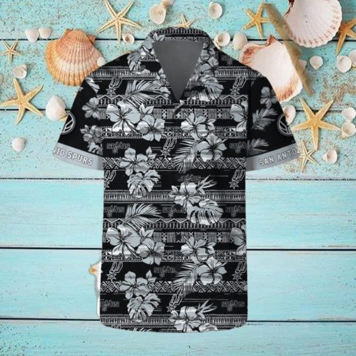 San Antonio Spurs Hawaii Set Pattern Vintage 3D Hawaiian Shirt And Shorts