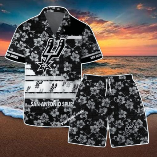 San Antonio Spurs Team Logo Pattern Vintage Aloha Hawaiian Shirt & Short