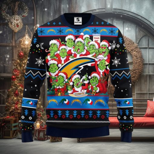 San Diego Chargers 12 Grinch Xmas Day Christmas Ugly Sweater