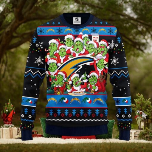San Diego Chargers 12 Grinch Xmas Day Christmas Ugly Sweater