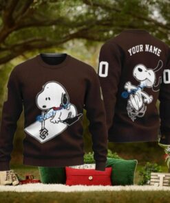 San Diego Padres Customizable Sweater Snoopy On Brown Design