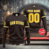 San Diego Padres Customizable Ugly Christmas Sweater White