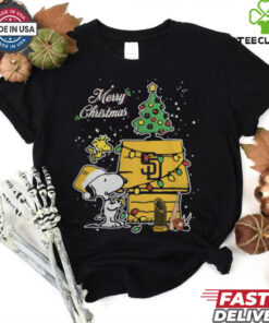 San Diego Padres Merry Christmas With Snoopy Baby T Shirt