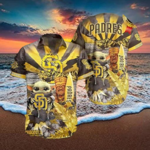 San Diego Padres Mlb Baby Yoda Hawaiian Shirt Men Youth Padres Aloha Shirt