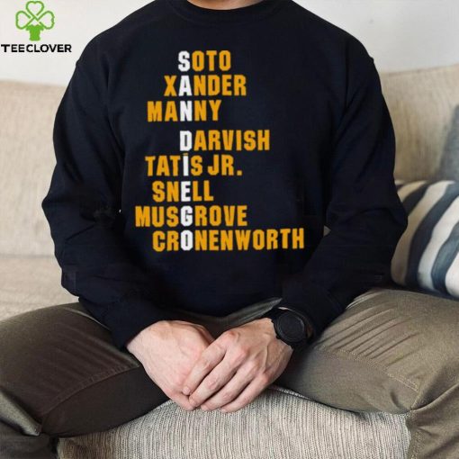 San Diego Padres Names Soto Xander Manny Darvish Tatis Jr hoodie, sweater, longsleeve, shirt v-neck, t-shirt