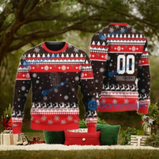 San Diego Padres Ugly Christmas Sweater Red And Reindeer Design
